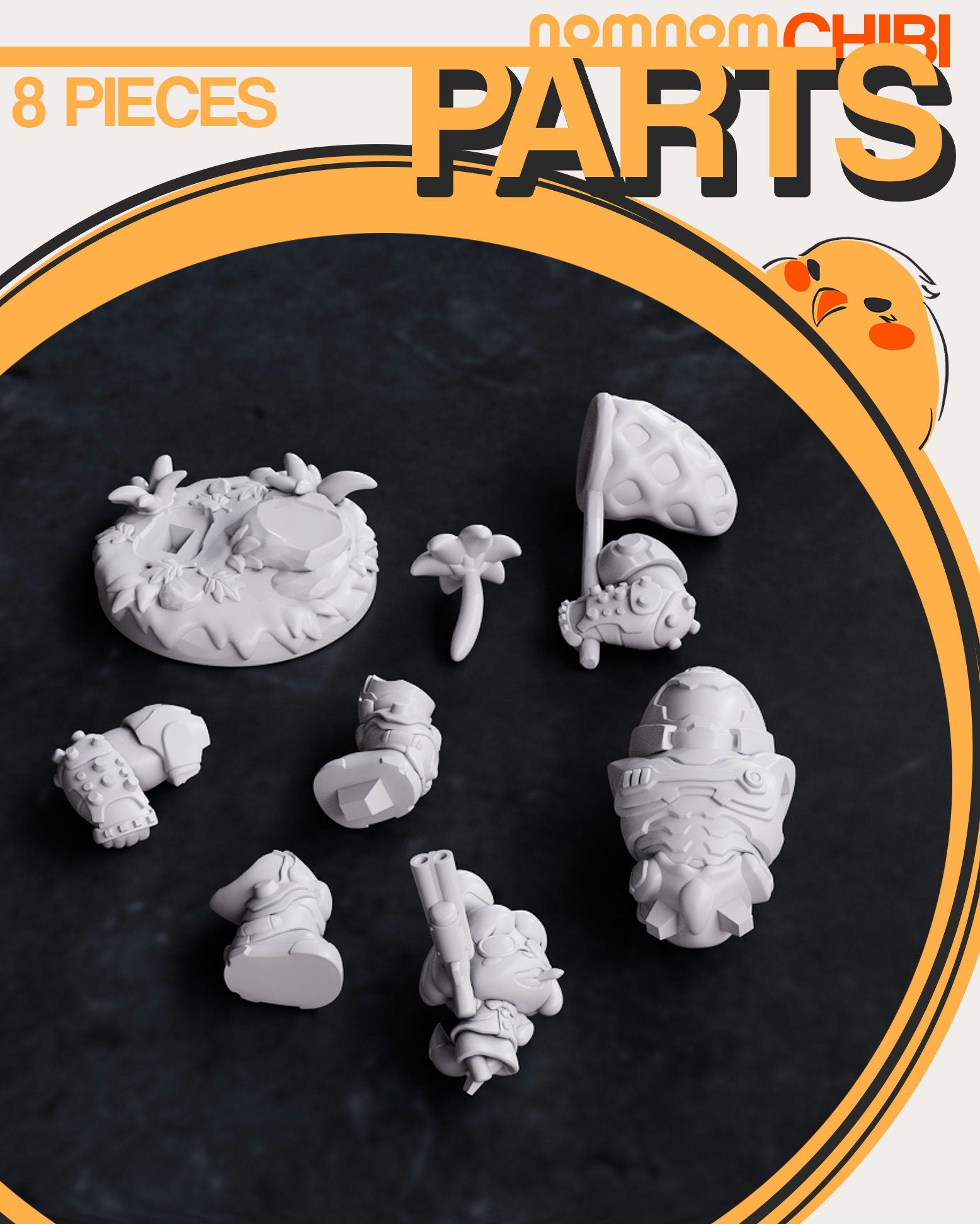 Chibi Doomed Friendship | Resin Garage Kit Figure Video Game Fan Art | Nomnom Figures