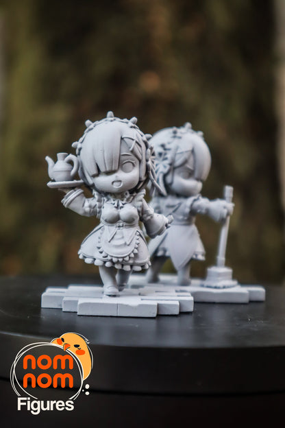 Chibi Margrave Maids | Resin Garage Kit Figure Anime Fan Art | Nomnom Figures
