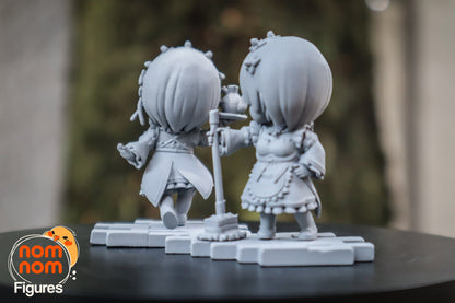 Chibi Margrave Maids | Resin Garage Kit Figure Anime Fan Art | Nomnom Figures