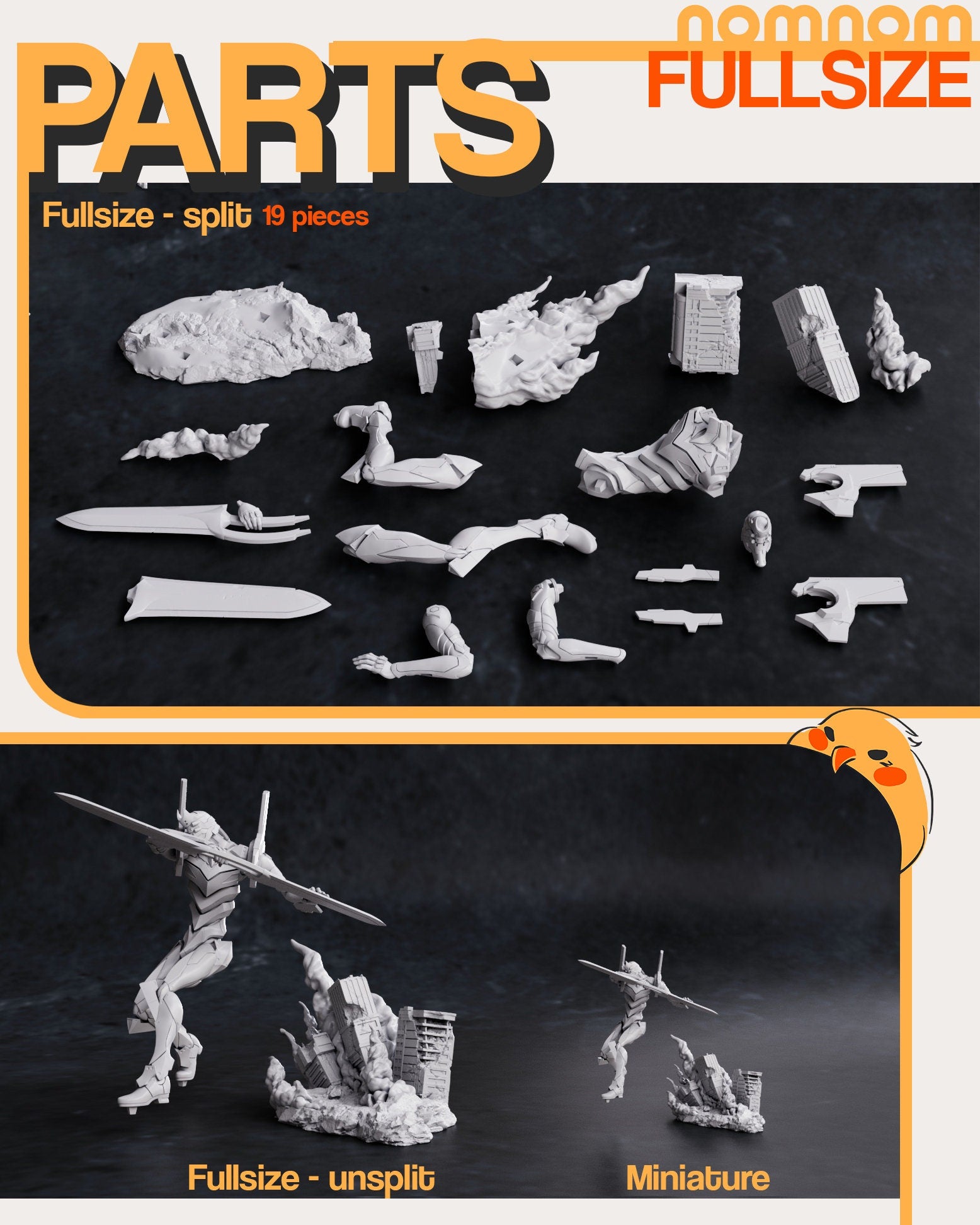 Production Model Unit | Resin Garage Kit Figure Anime Fan Art | Nomnom Figures