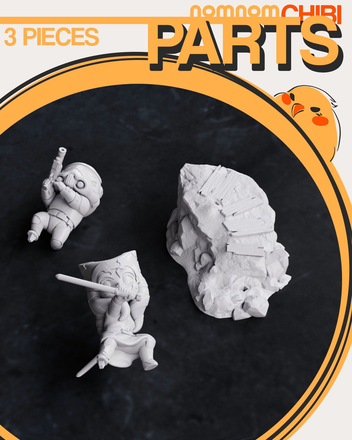 Chibi Rebel Founder | Resin Garage Kit Figure Cartoon Show Fan Art | Nomnom Figures