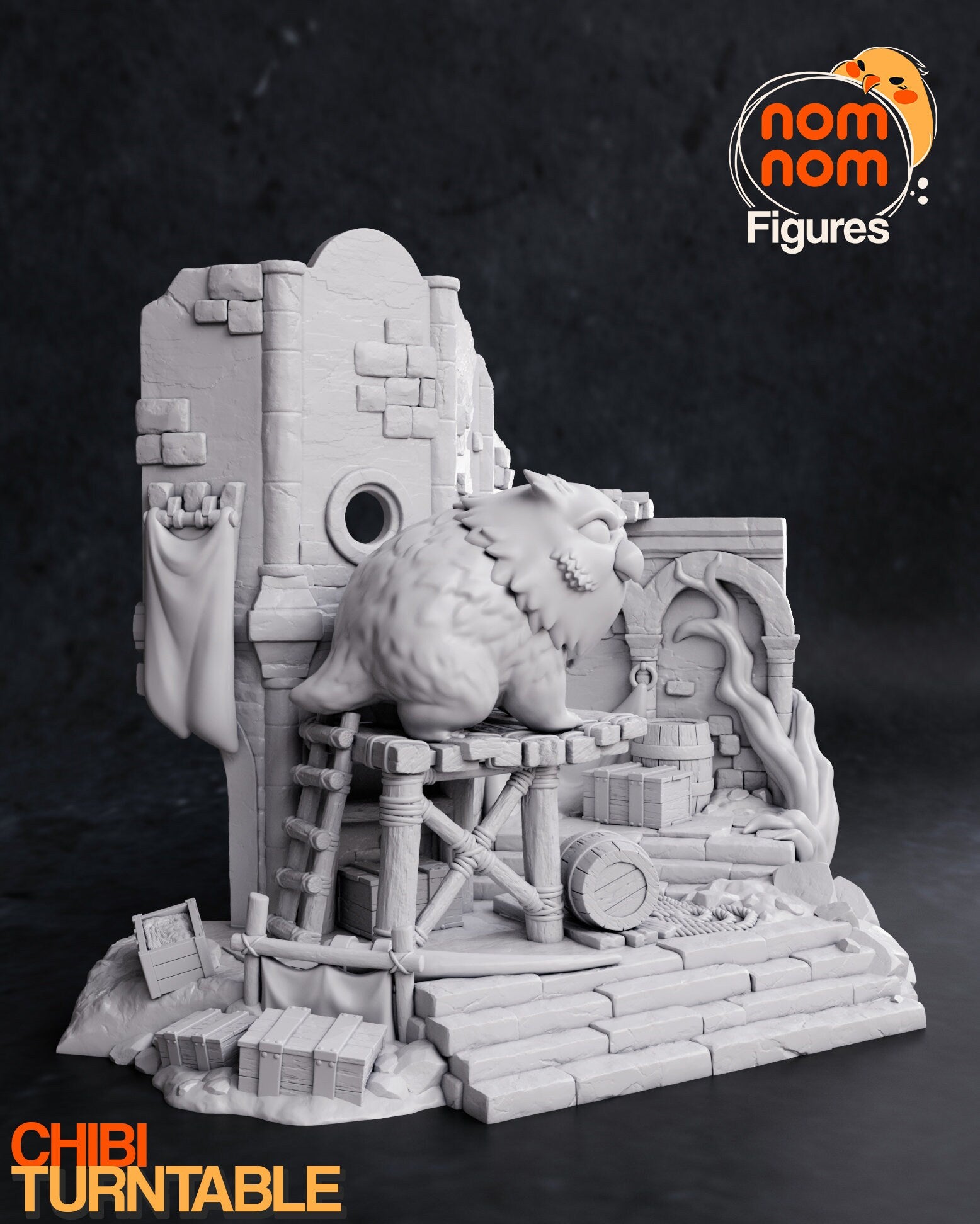 Baby Owlbear | Resin Garage Kit Figure D&D Video Game Fan Art | Nomnom Figures