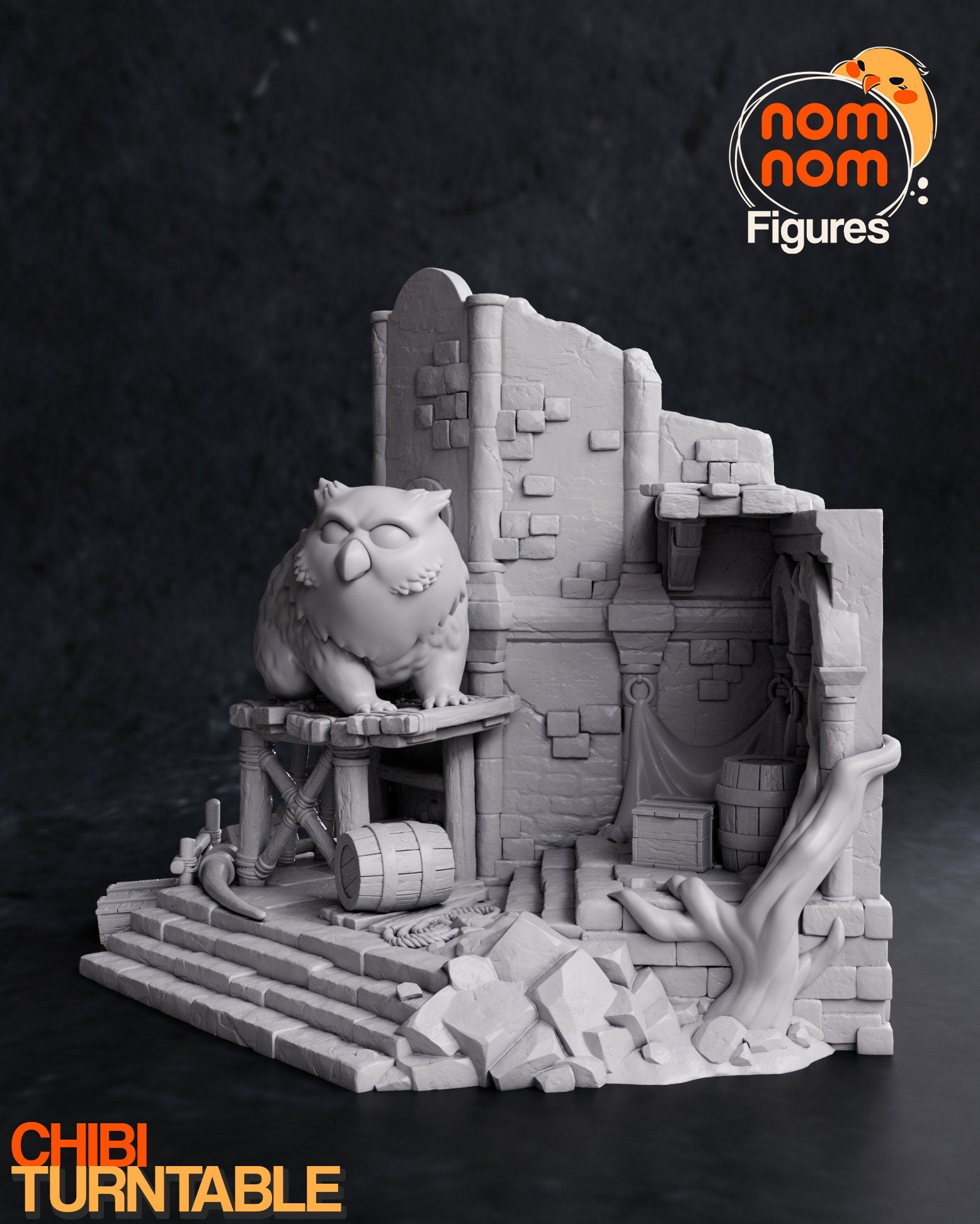 Baby Owlbear | Resin Garage Kit Figure D&D Video Game Fan Art | Nomnom Figures