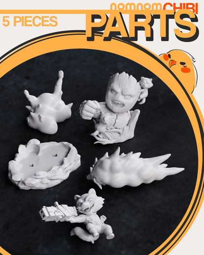 Chibi Galactic Protectors | Resin Garage Kit Figure Movie Comic Game Fan Art | Nomnom Figures