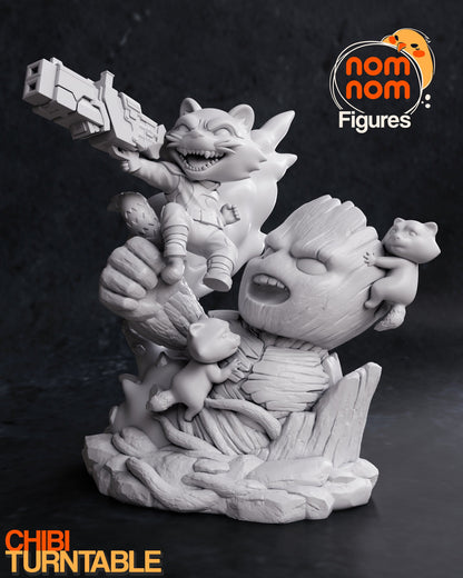 Chibi Galactic Protectors | Resin Garage Kit Figure Movie Comic Game Fan Art | Nomnom Figures