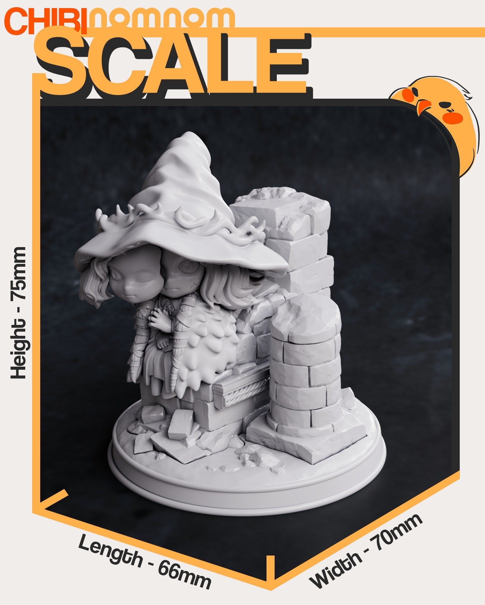 Chibi Blue Witch | Resin Garage Kit Figure Video Game Fan Art | Nomnom Figures