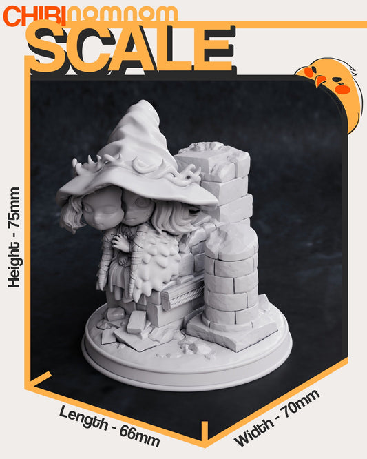 Chibi Blue Witch | Resin Garage Kit Figure Video Game Fan Art | Nomnom Figures