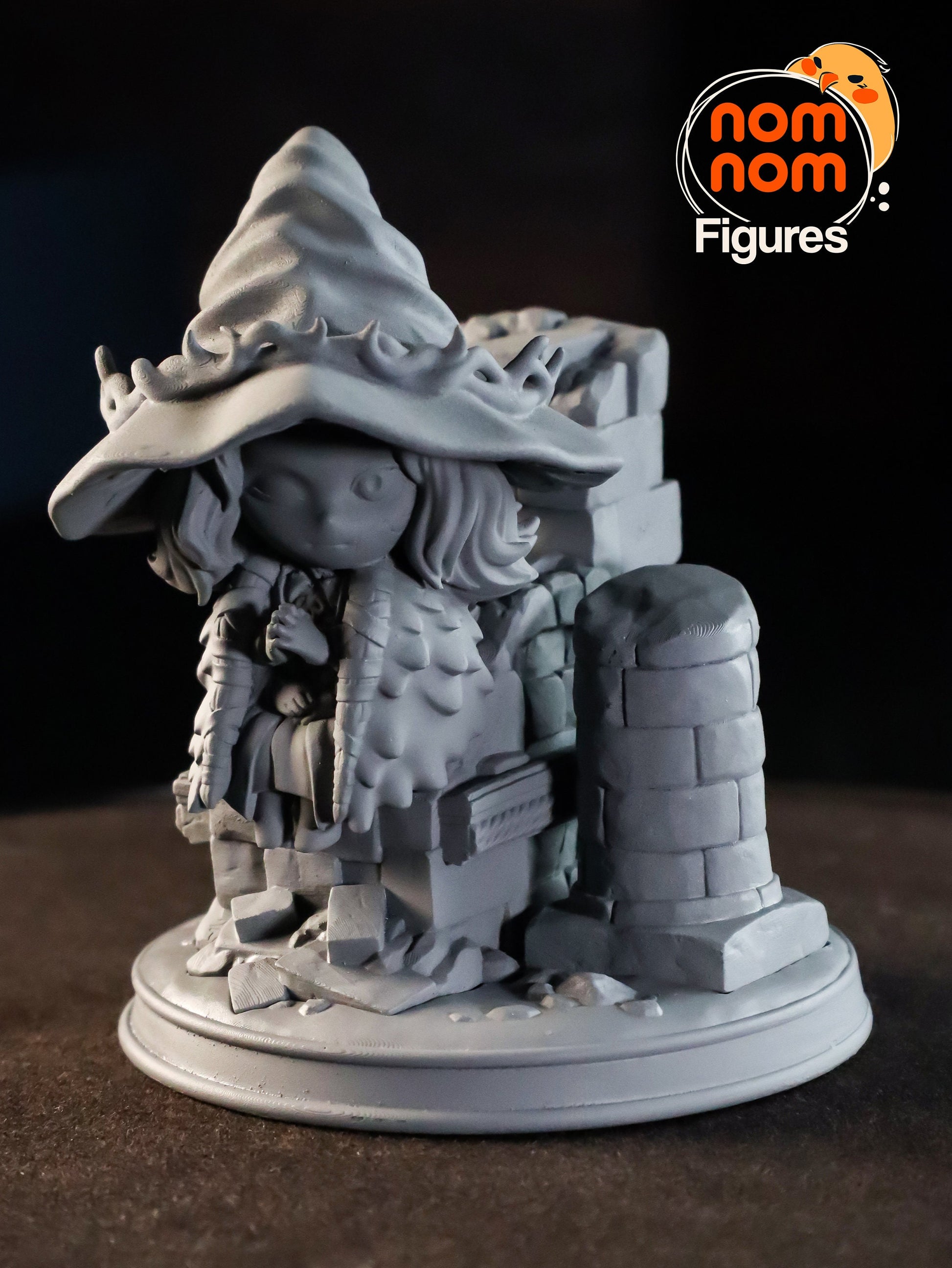 Chibi Blue Witch | Resin Garage Kit Figure Video Game Fan Art | Nomnom Figures
