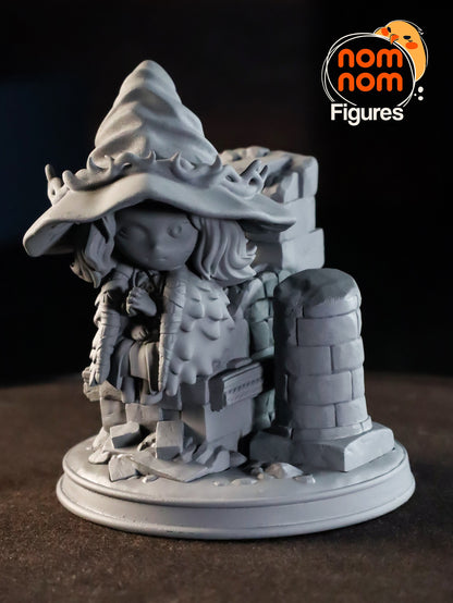 Chibi Blue Witch | Resin Garage Kit Figure Video Game Fan Art | Nomnom Figures