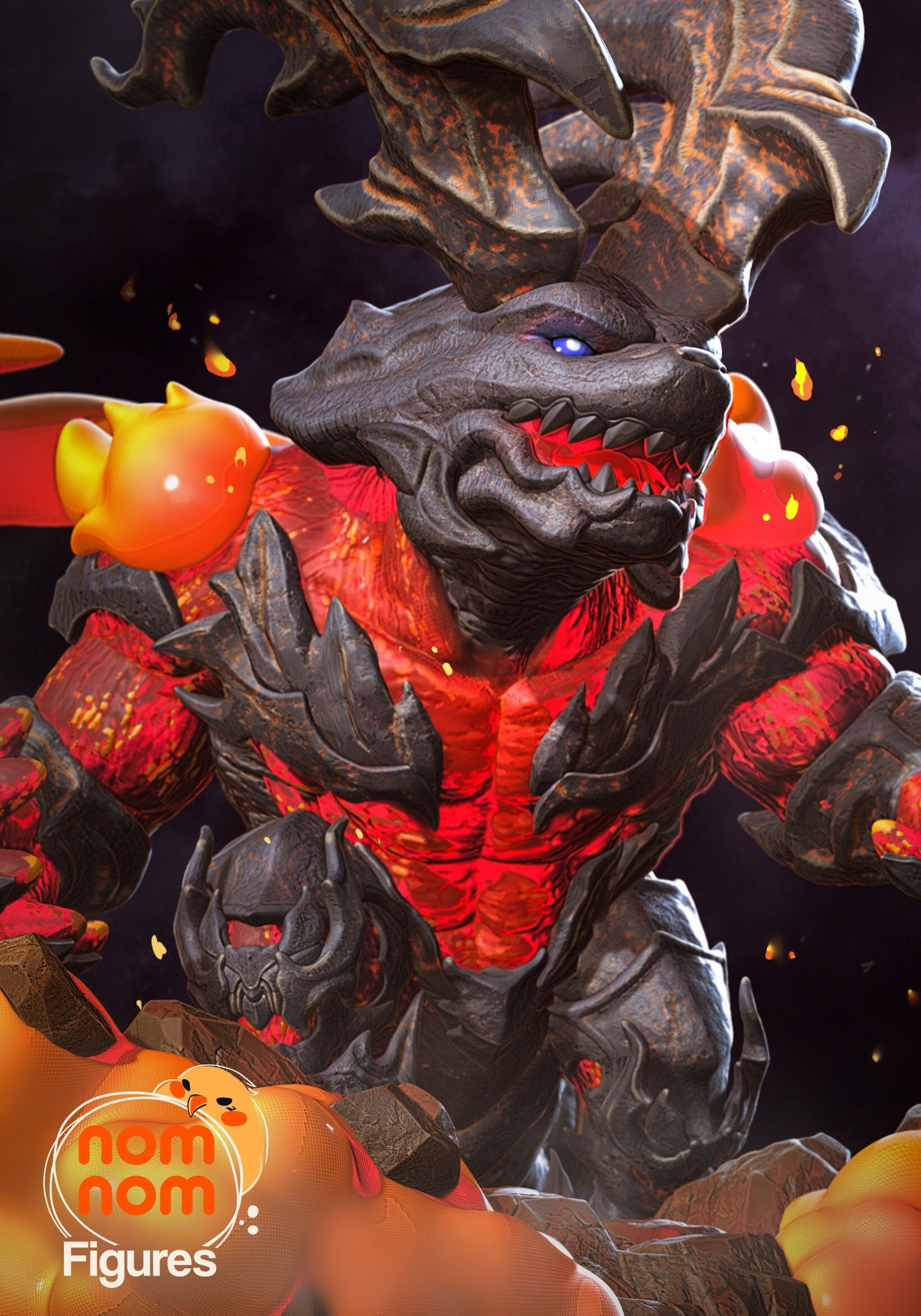 Chibi Fiery Esper | Resin Garage Kit Figure Video Game Fan Art | Nomnom Figures