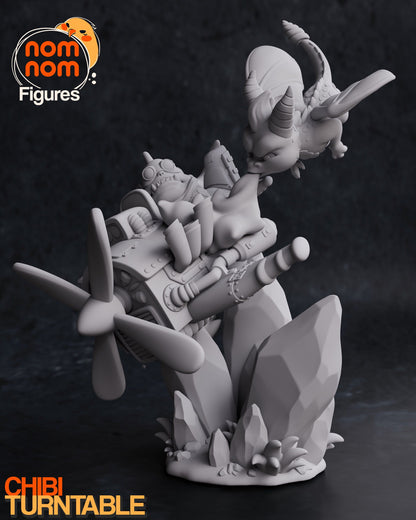 Chibi Mischievous Dragon | Resin Garage Kit Figure Video Game Fan Art | Nomnom Figures