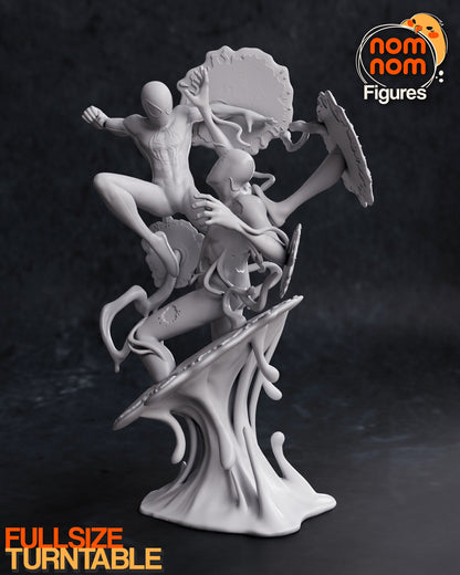 Spider Fighting Villain | Resin Garage Kit Figure Movie Comic Fan Art | Nomnom Figures