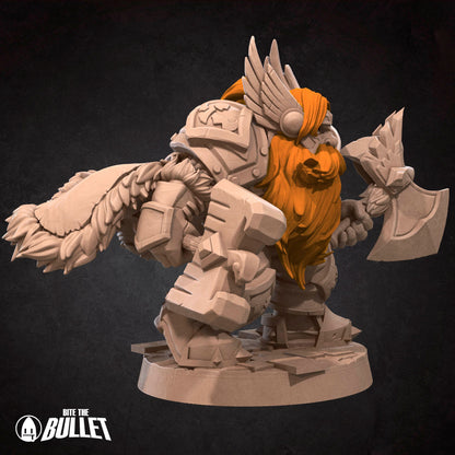 Dwarf General | TABLETOP SCALE | TTRPG Miniature | Bite the Bullet | Unpainted, Unplated Resin 8k