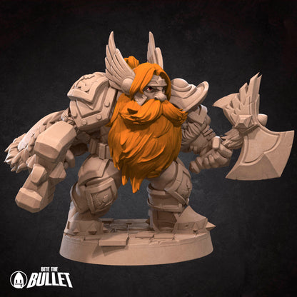 Dwarf General | TABLETOP SCALE | TTRPG Miniature | Bite the Bullet | Unpainted, Unplated Resin 8k