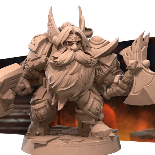 Dwarf General | TABLETOP SCALE | TTRPG Miniature | Bite the Bullet | Unpainted, Unplated Resin 8k
