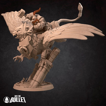 Dwarf Gryphon Master | TABLETOP SCALE | TTRPG Miniature | Bite the Bullet | Unpainted, Unplated Resin 8k