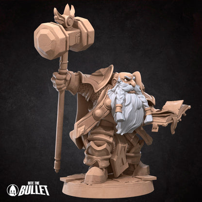 Dwarf High Priest | TABLETOP SCALE | TTRPG Miniature | Bite the Bullet | Unpainted, Unplated Resin 8k