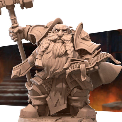Dwarf High Priest | TABLETOP SCALE | TTRPG Miniature | Bite the Bullet | Unpainted, Unplated Resin 8k