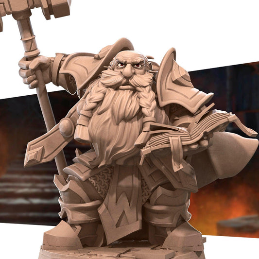 Dwarf High Priest | TABLETOP SCALE | TTRPG Miniature | Bite the Bullet | Unpainted, Unplated Resin 8k