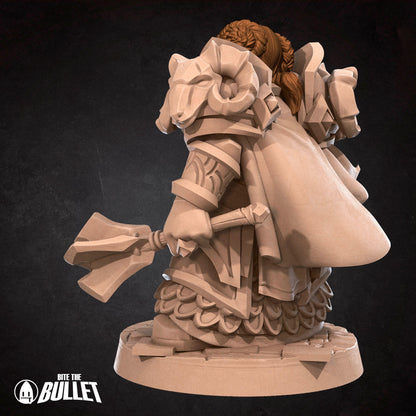 Dwarf Priestess | TABLETOP SCALE | TTRPG Miniature | Bite the Bullet | Unpainted, Unplated Resin 8k