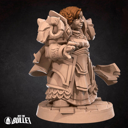 Dwarf Priestess | TABLETOP SCALE | TTRPG Miniature | Bite the Bullet | Unpainted, Unplated Resin 8k