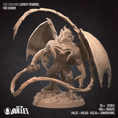 Bullet Rings, Fire Demon | TABLETOP SCALE | TTRPG Miniature | Bite the Bullet | Unpainted, Unplated Resin 8k