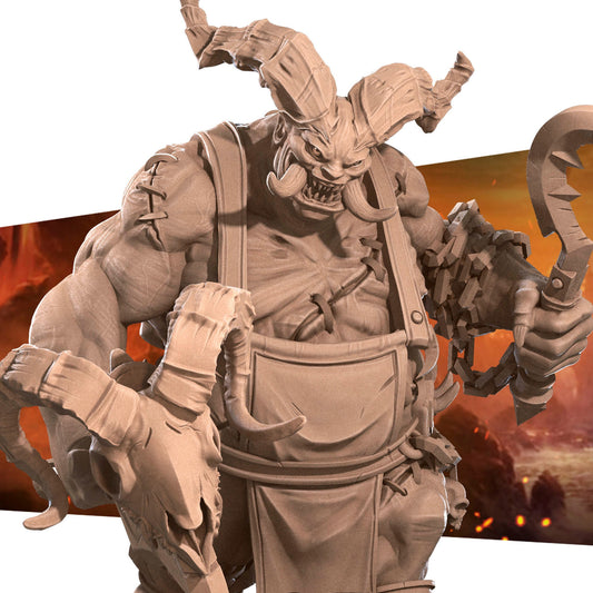 Flesh Carver, Demon | TABLETOP SCALE | TTRPG Miniature | Bite the Bullet | Unpainted, Unplated Resin 8k