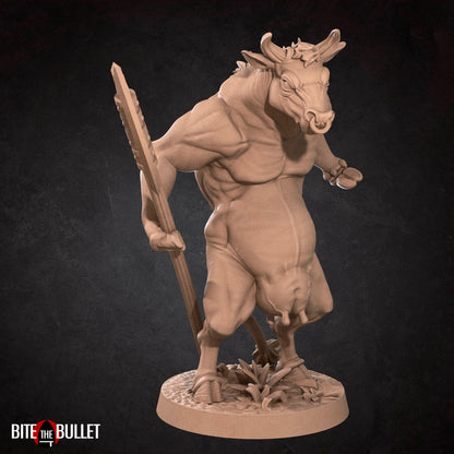 Hell Bovines, Demon Minotaurs | TABLETOP SCALE | TTRPG Miniature | Bite the Bullet | Unpainted, Unplated Resin 8k