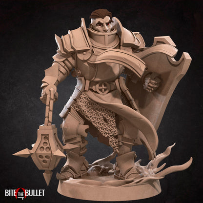 Bullet Hell, Hero Crusader | TABLETOP SCALE | D&D TTRPG Miniature | Bite the Bullet | Unpainted, Unplated Resin 8k