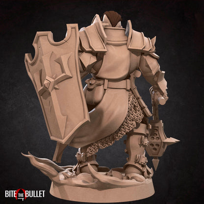 Bullet Hell, Hero Crusader | TABLETOP SCALE | D&D TTRPG Miniature | Bite the Bullet | Unpainted, Unplated Resin 8k