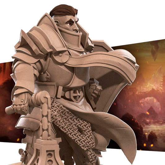 Bullet Hell, Hero Crusader | TABLETOP SCALE | D&D TTRPG Miniature | Bite the Bullet | Unpainted, Unplated Resin 8k