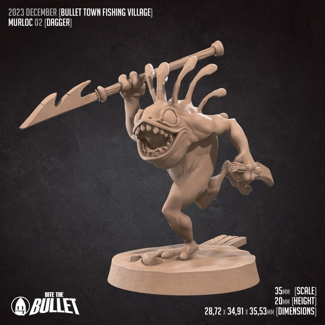 Murlocs | TABLETOP SCALE | D&D TTRPG Miniature | Bite the Bullet