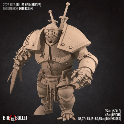 Necromancer Iron Golem | TABLETOP SCALE | TTRPG Miniature | Bite the Bullet | Unpainted, Unplated Resin 8k