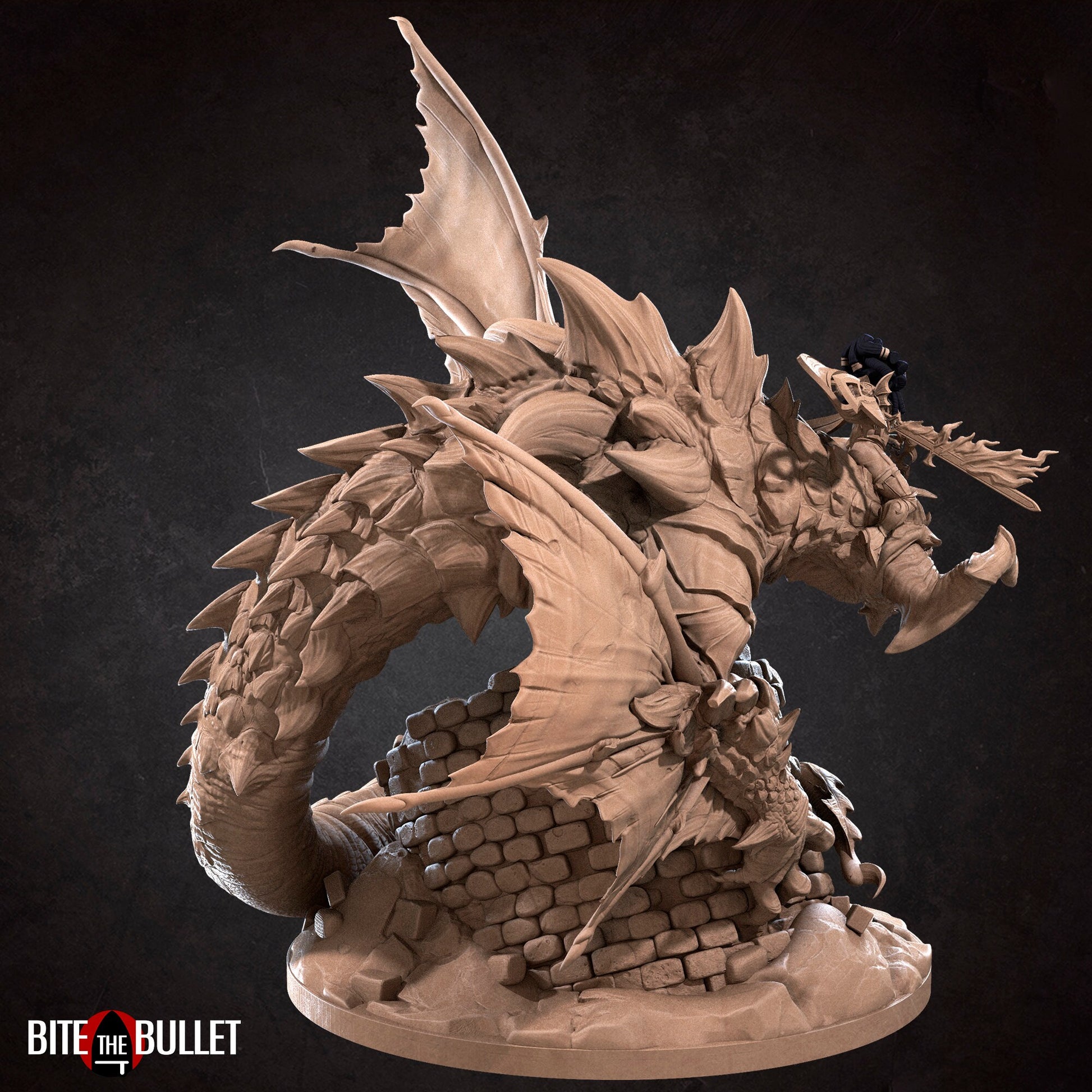 Nightfall the Corrupted Wyvern | TABLETOP SCALE | TTRPG Miniature | Bite the Bullet | Unpainted, Unplated Resin 8k