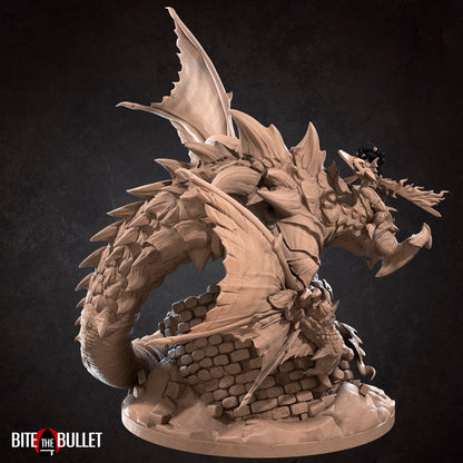 Nightfall the Corrupted Wyvern | TABLETOP SCALE | TTRPG Miniature | Bite the Bullet | Unpainted, Unplated Resin 8k