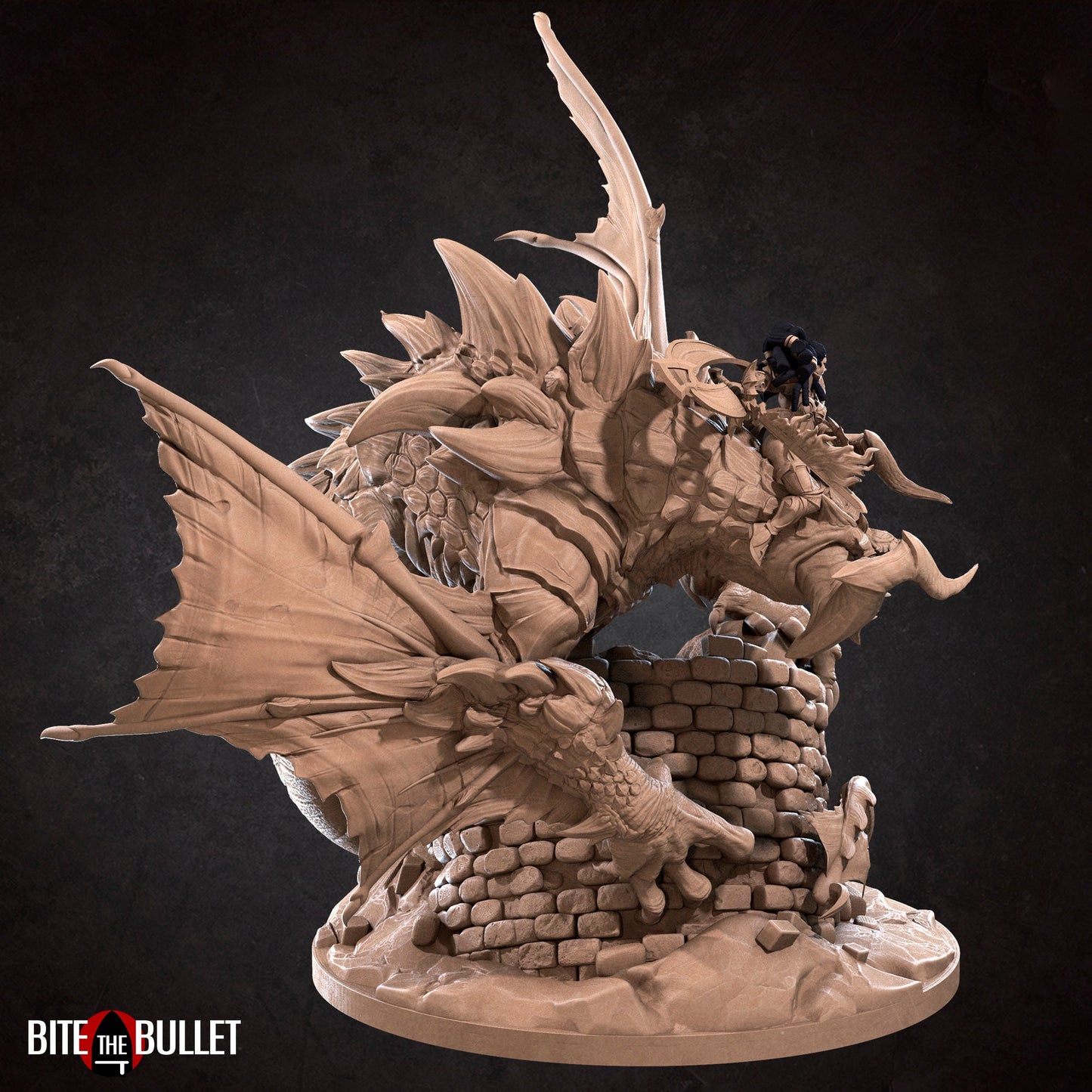 Nightfall the Corrupted Wyvern | TABLETOP SCALE | TTRPG Miniature | Bite the Bullet | Unpainted, Unplated Resin 8k