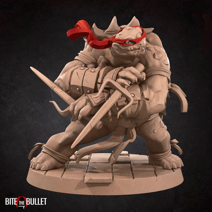 Tortle Ninjas Set | TABLETOP SCALE | D&D TTRPG Miniature | Bite the Bullet | Unpainted, Unplated Resin 8k