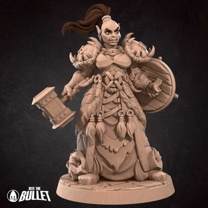 Orc Fighter | TABLETOP SCALE | D&D TTRPG Miniature | Bite the Bullet | Unpainted, Unplated Resin 8k