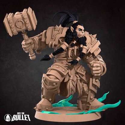 Orc Shaman | TABLETOP SCALE | D&D TTRPG Miniature | Bite the Bullet | Unpainted, Unplated Resin 8k