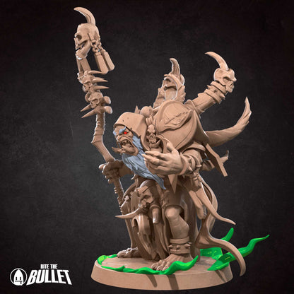 Orc Warlock | TABLETOP SCALE | D&D TTRPG Miniature | Bite the Bullet | Unpainted, Unplated Resin 8k