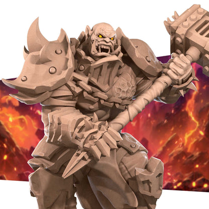 Orc Warlord | TABLETOP SCALE | D&D TTRPG Miniature | Bite the Bullet | Unpainted, Unplated Resin 8k