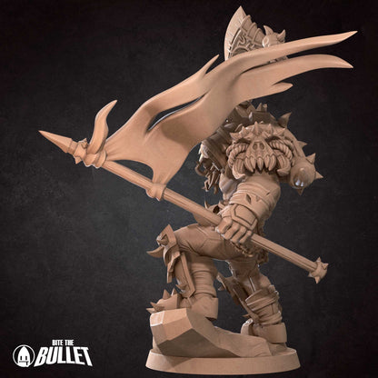 Orc Warrior | TABLETOP SCALE | D&D TTRPG Miniature | Bite the Bullet | Unpainted, Unplated Resin 8k
