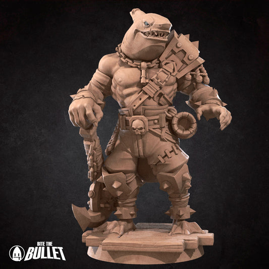 Sharkfolk Bandit | TABLETOP SCALE | TTRPG Miniature | Bite the Bullet | Unpainted, Unplated Resin 8k