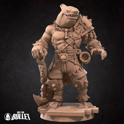Sharkfolk Bandit | TABLETOP SCALE | TTRPG Miniature | Bite the Bullet | Unpainted, Unplated Resin 8k