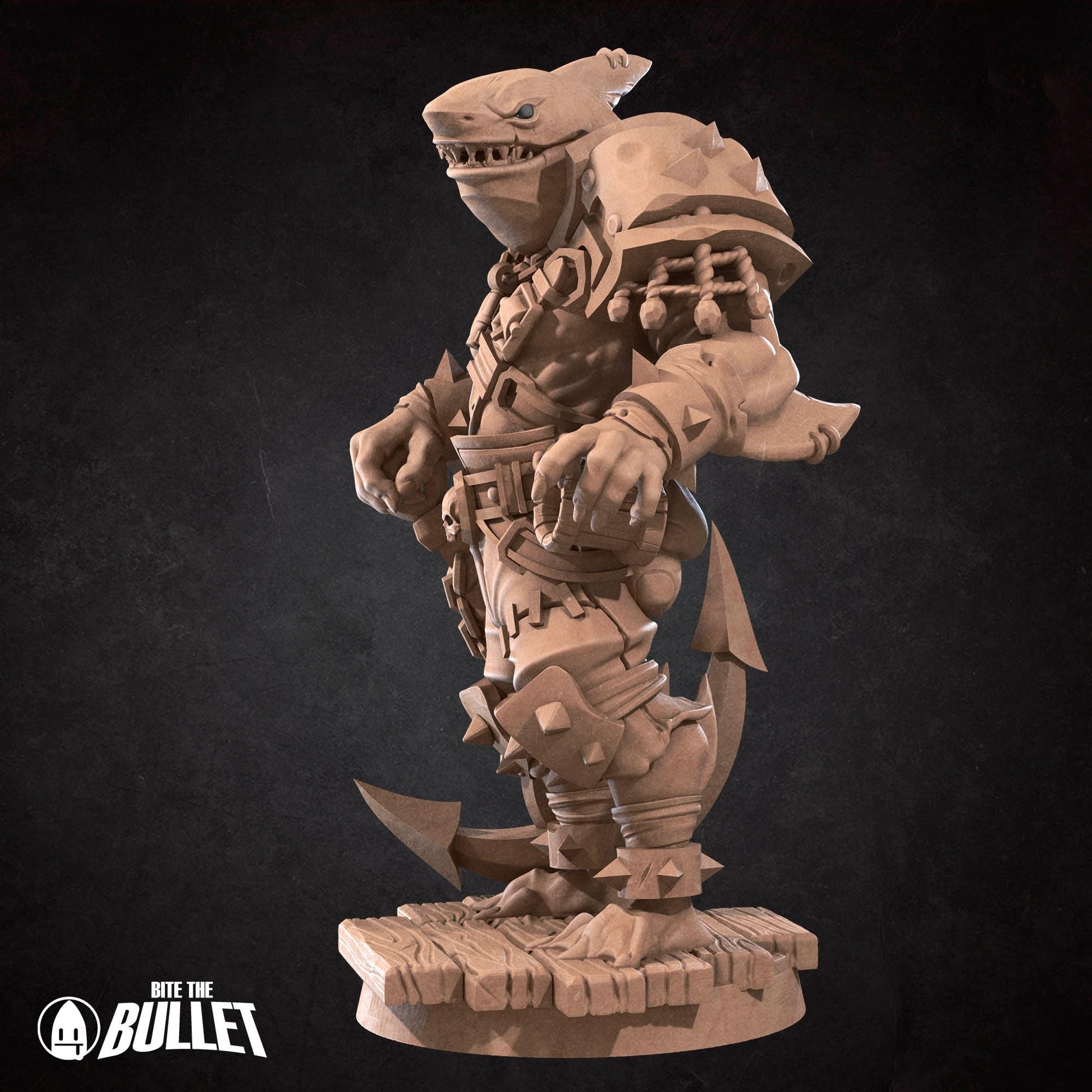 Sharkfolk Bandit | TABLETOP SCALE | TTRPG Miniature | Bite the Bullet | Unpainted, Unplated Resin 8k