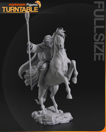 Mounted White Wizard | Resin Garage Kit Figure Movie Book Fan Art | Nomnom Figures
