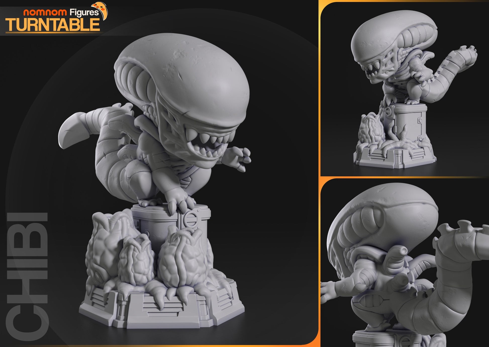 Chibi Alien | Resin Garage Kit Figure Movie Video Game Fan Art | Nomnom Figures