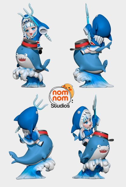 Chibi Sharky Virtual Youtuber | Resin Garage Kit Figure Fan Art Statue | Nomnom Figures