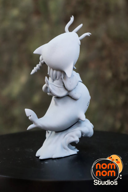 Chibi Sharky Virtual Youtuber | Resin Garage Kit Figure Fan Art Statue | Nomnom Figures