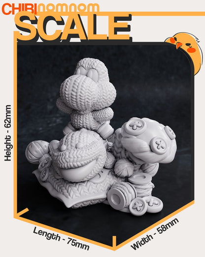 Knitted Green Dino | Resin Garage Kit Figure Video Game Fan Art | Nomnom Figures